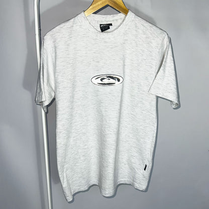 00's Quicksilver T-shirt with Holographic Logo in Marl Grey