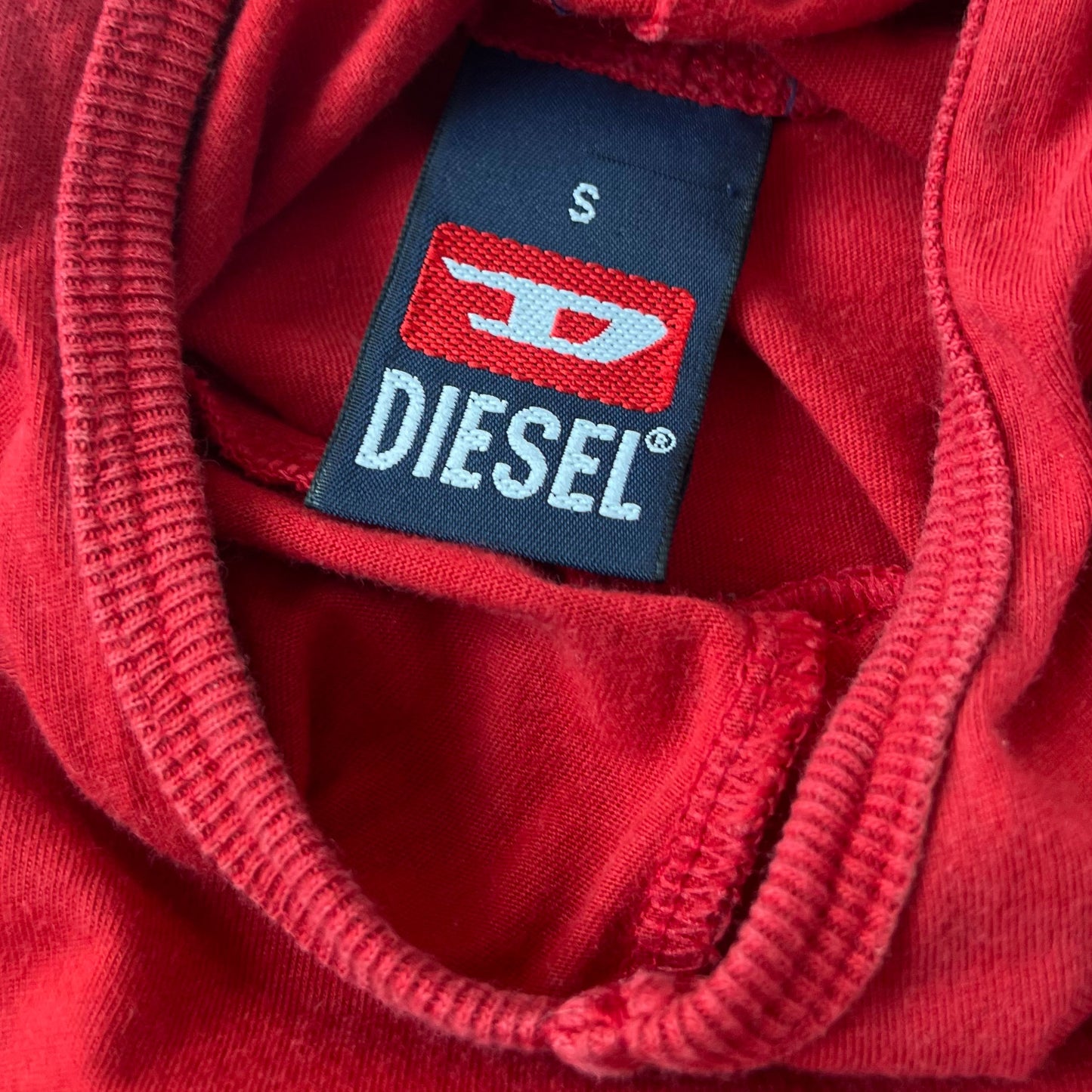 00's Diesel Sleeveless Top with Balaclava Hood in Red - S/M