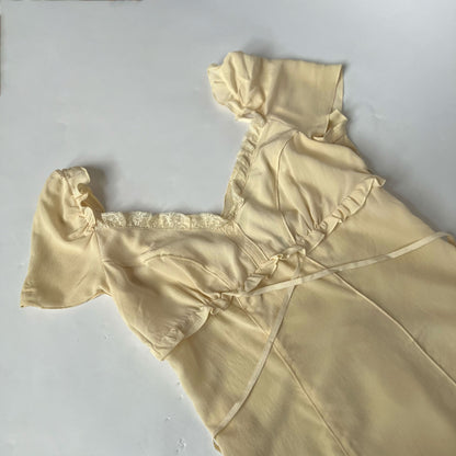 00's Miu Miu Silk Blouse with Ties in Cream - M