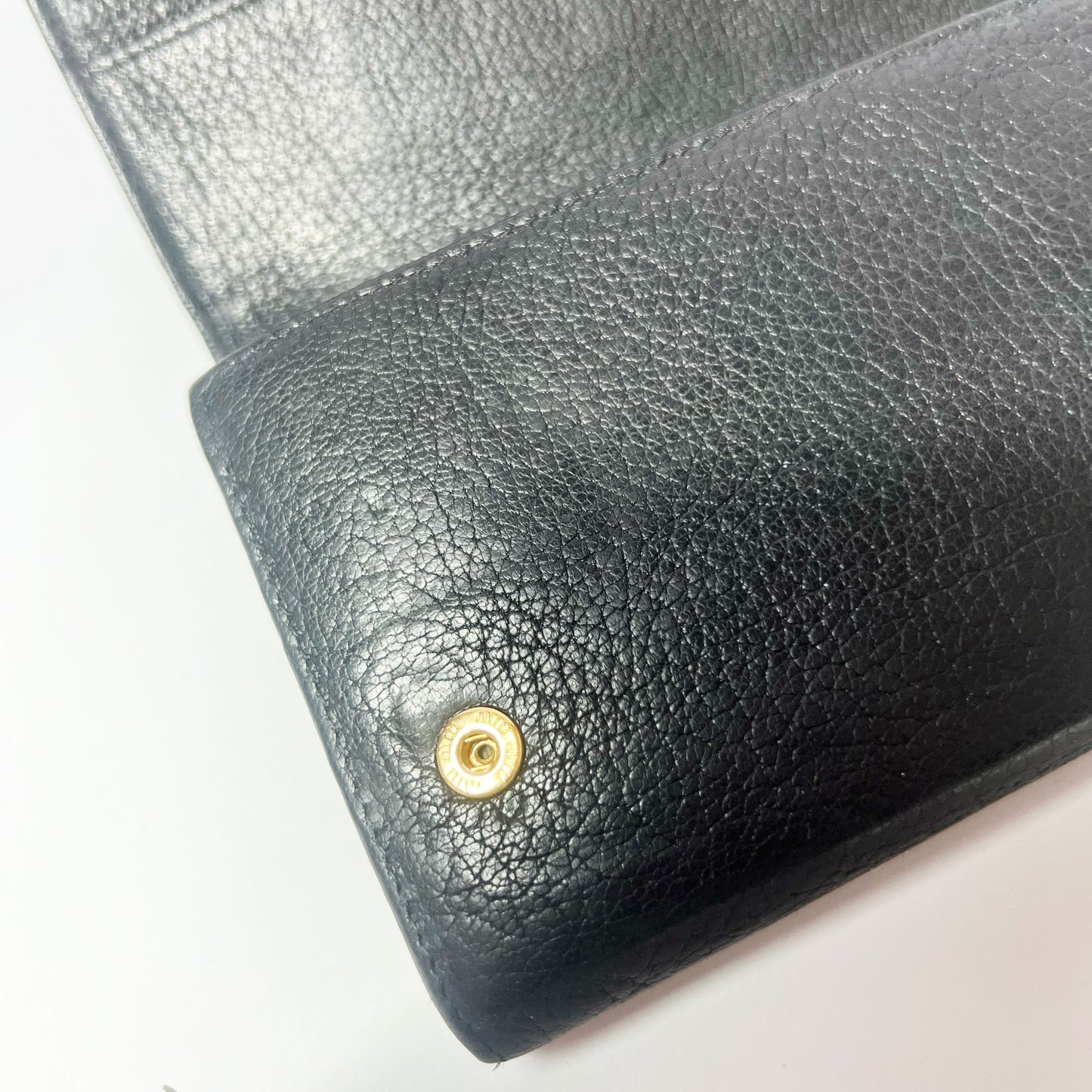 Vintage Miu Miu Long Wallet in Black Pebbled Leather