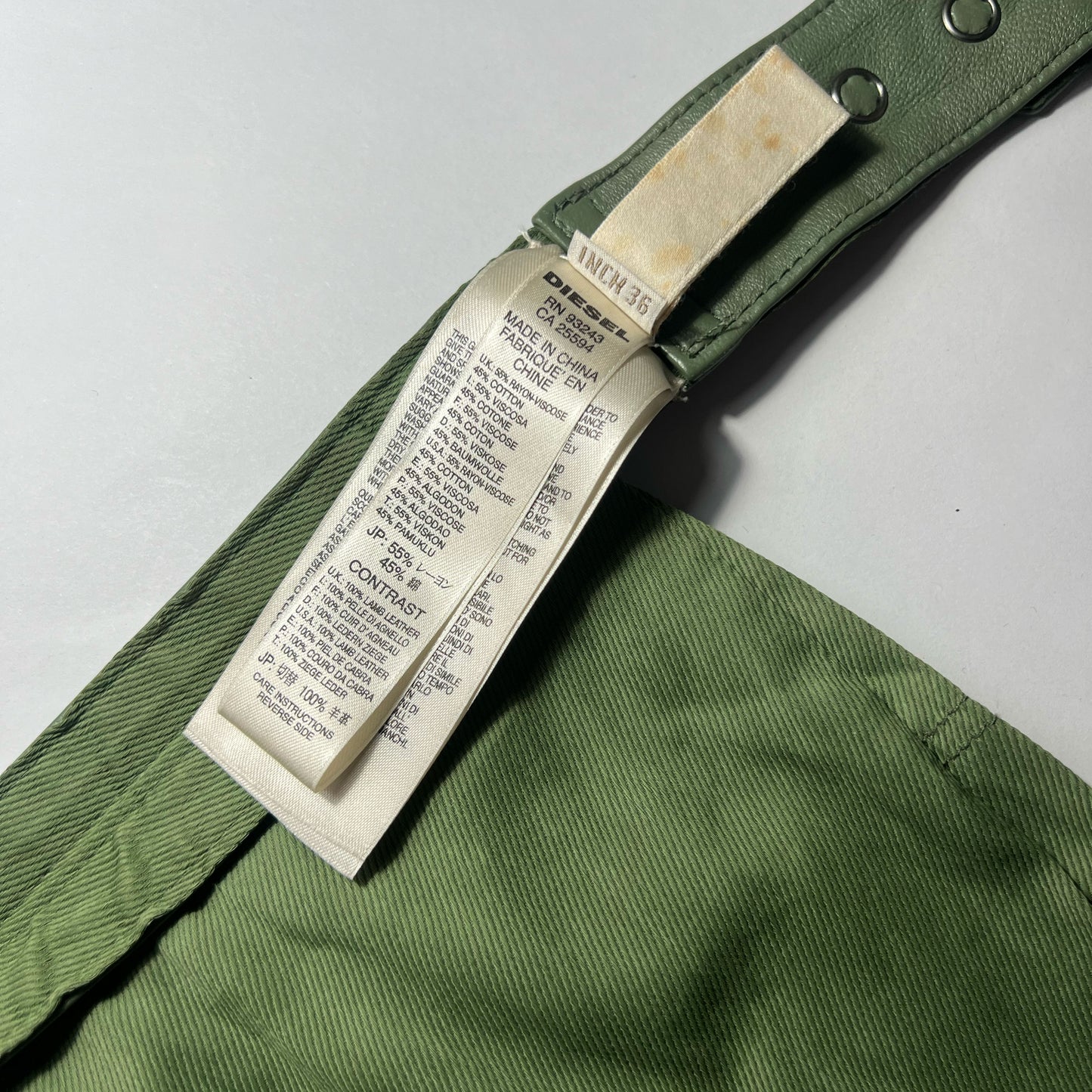 Vintage Diesel Utility Pocket Belt in Khaki - S