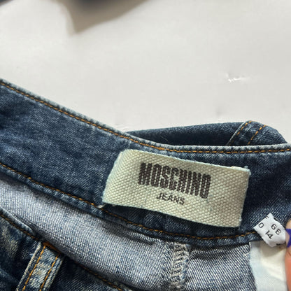 00's Moschino Denim Suit with Applique Lettering - M