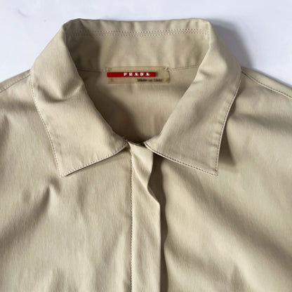 00's Prada Sport Nylon Shirt Jacket in Beige