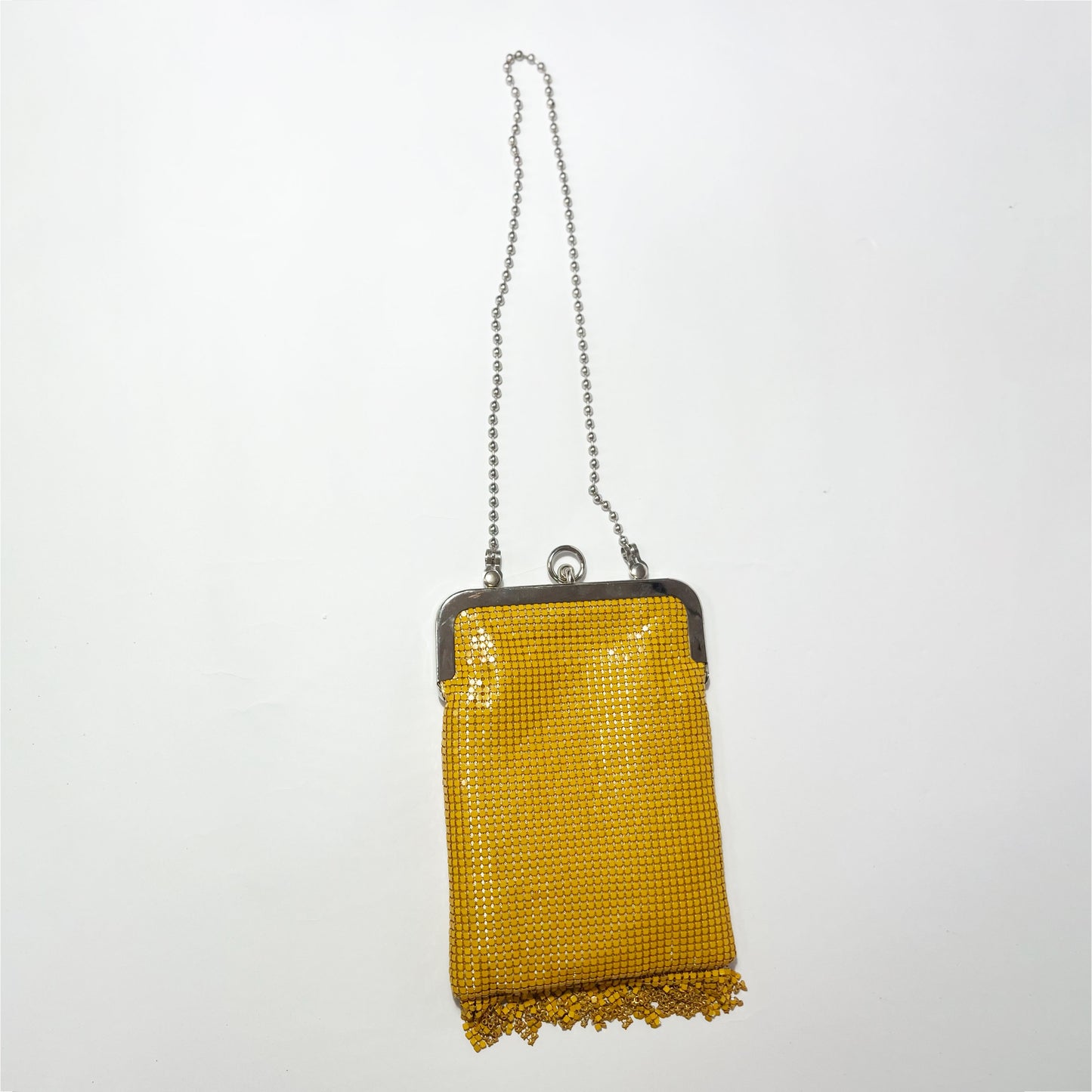 Vintage Anna Sui Chain Mail Bag with Swan Motif in Yellow