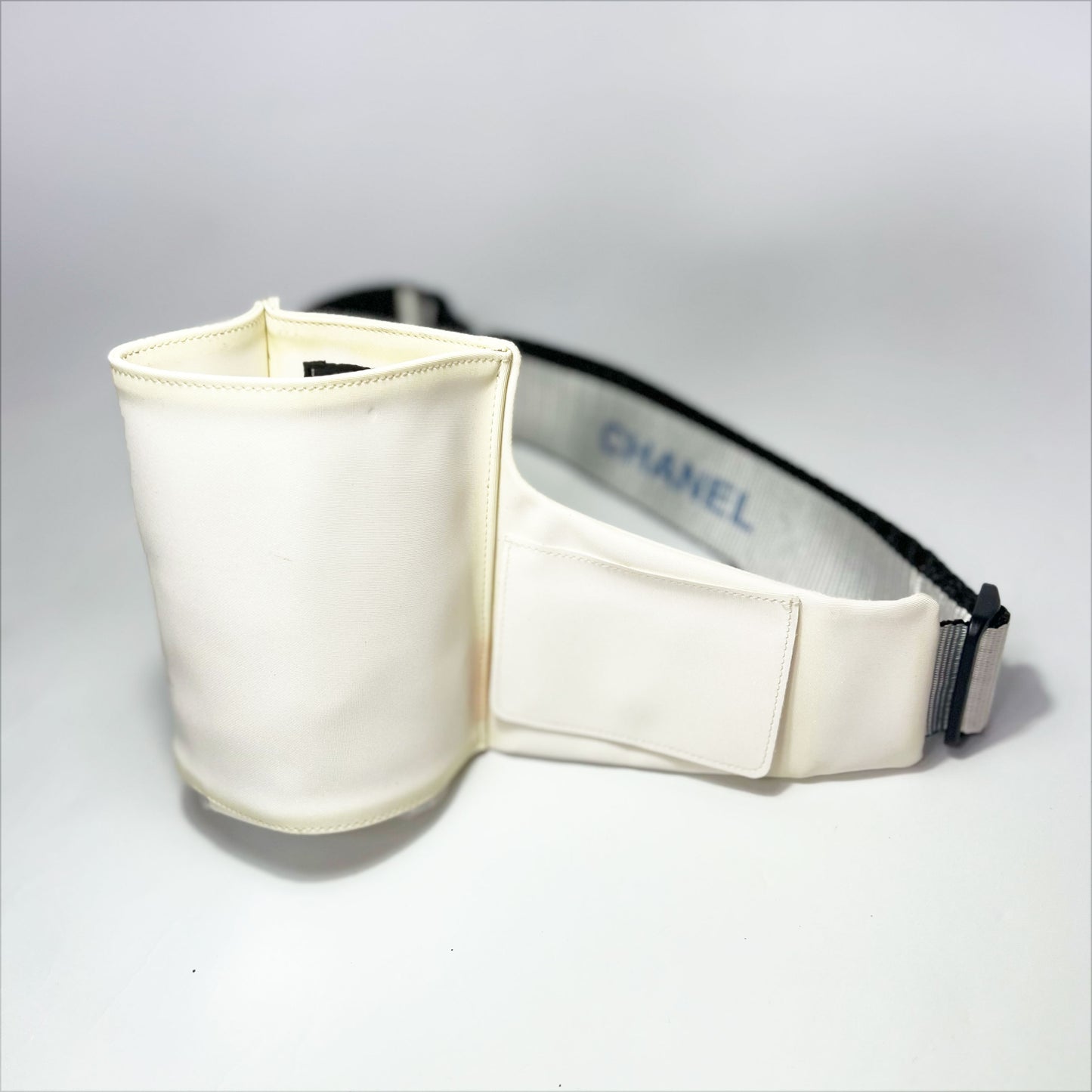 90's Chanel Sport Water Bottle Holder Belt Bag in White