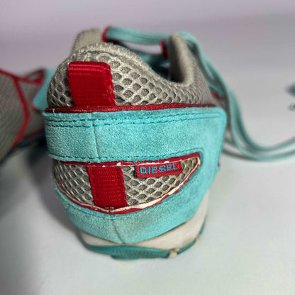 00's Diesel Suede Ballet Trainers with Blue / Red - UK 5