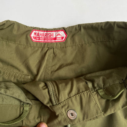 Vintage Maharishi Cargo Trousers with Adjustable Length in Khaki - XS