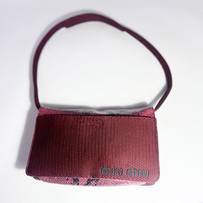 Vintage Miu Miu 1999 FW Cross Body Python Bag in Burgundy