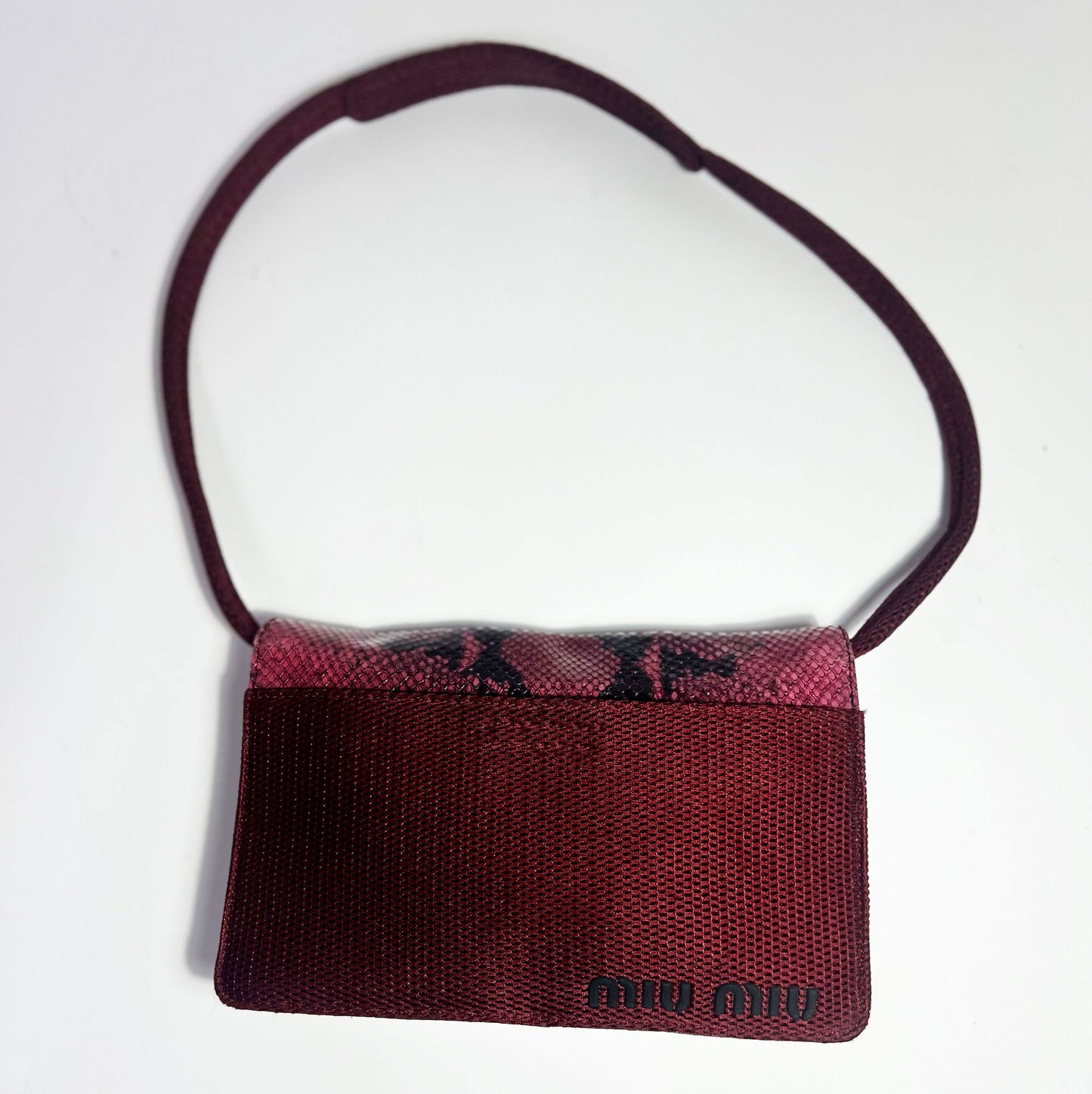 Vintage Miu Miu 1999 FW Cross Body Python Bag in Burgundy