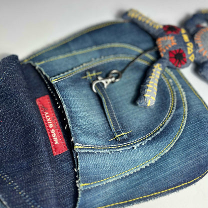 00's Miss Sixty Denim Bag with Clip On Toy Charm