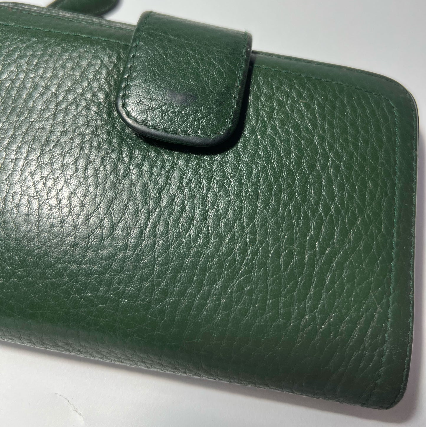 Vintage Prada Leather Wallet in Forest Green