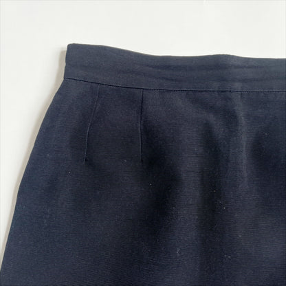 Early 90's Chanel Tailored Mini Skirt in Navy Blue - XS