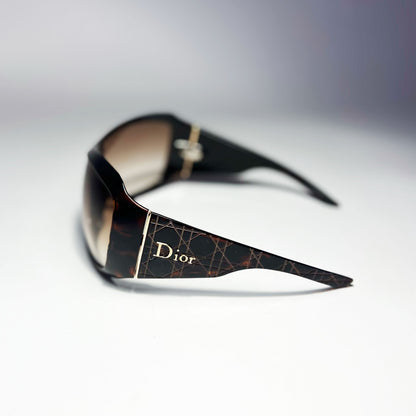 00's Dior Cannage 1 Mask Sunglasses in Tortoiseshell