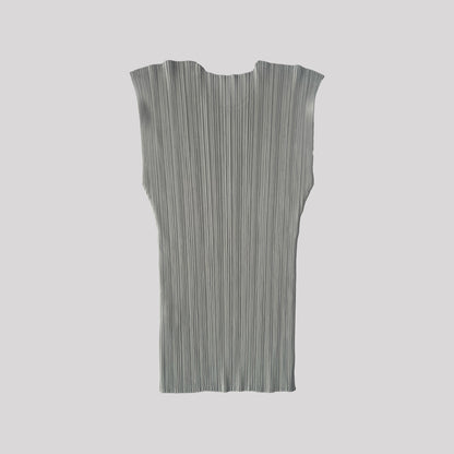 Issey Miyake Pleats Please Technical Pleats Tank Top in Light Grey - Size 4