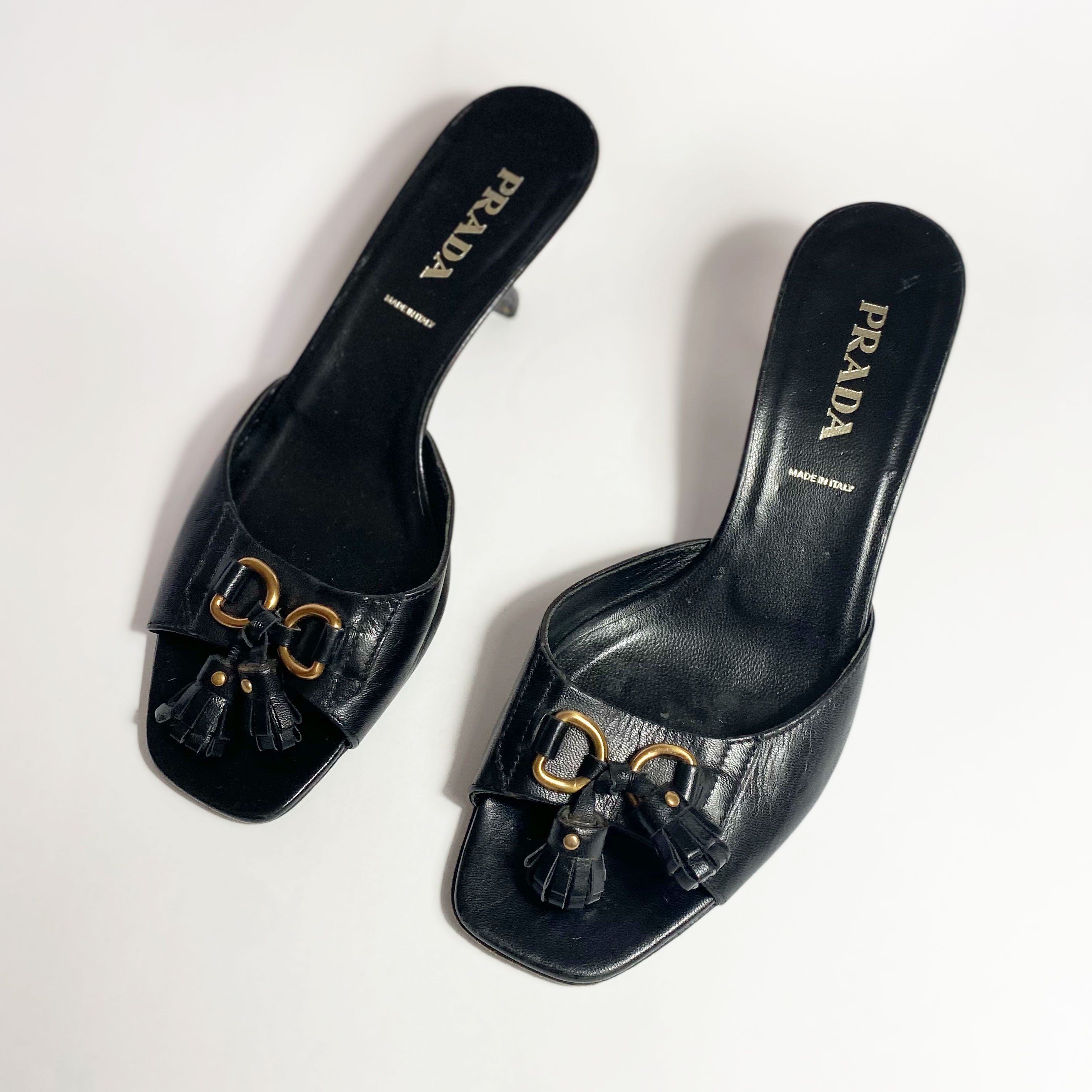 Prada mules black best sale