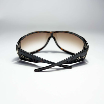 00's Dior Cannage 1 Mask Sunglasses in Tortoiseshell