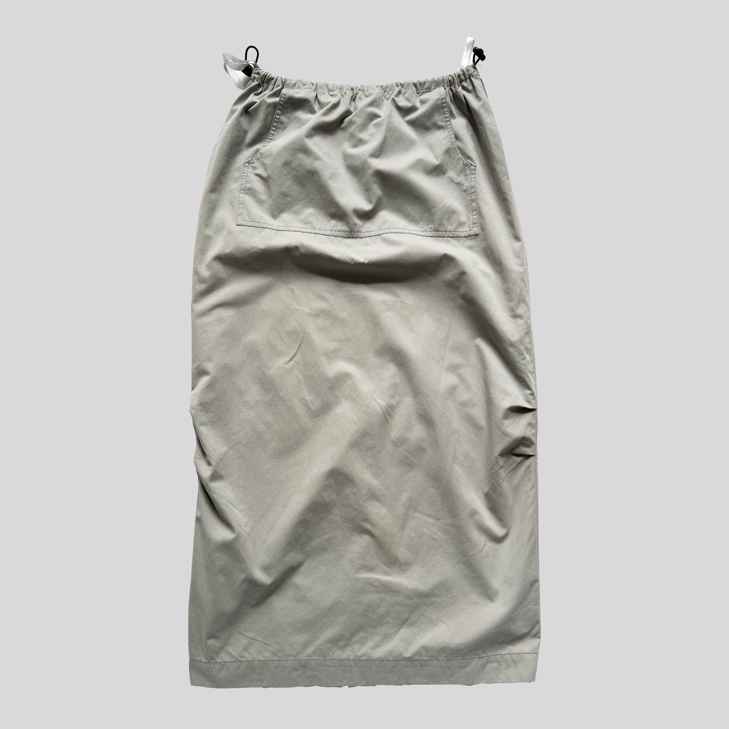 2000's Cargo Maxi Skirt with Kangaroo Pocket in Grey - S