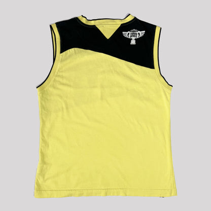 00's Roberto Cavalli Turbo Devils Moto Style Tank Top in Yellow - UK 12