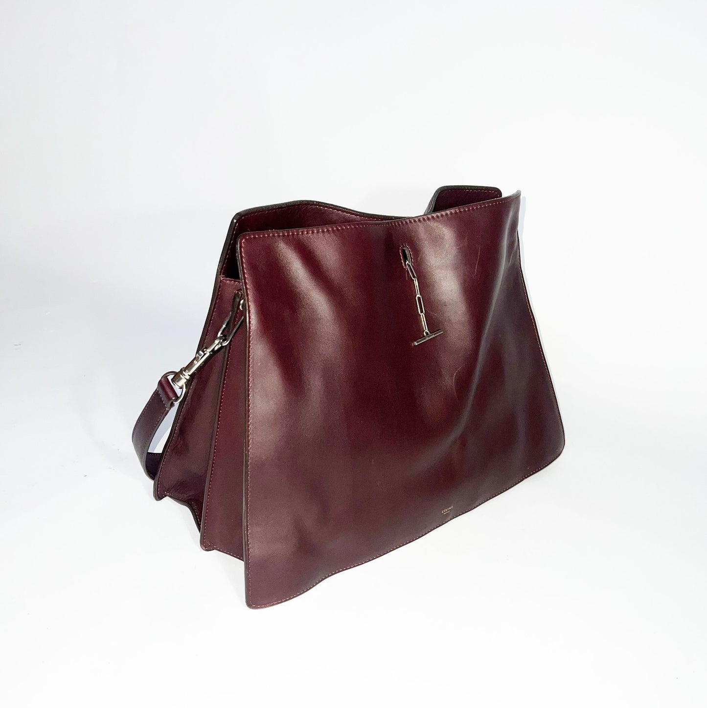 Celine Fall 2012 Leather Shoulder Bag in Burgundy by Pheobe Philo