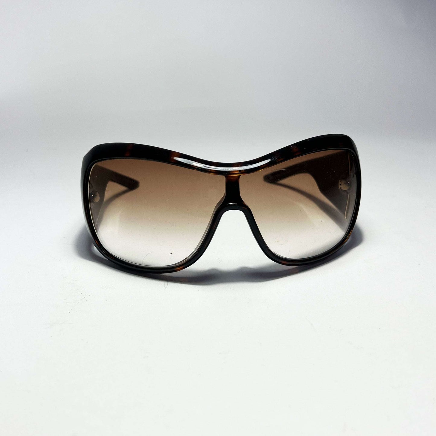 00's Dior Cannage 1 Mask Sunglasses in Tortoiseshell