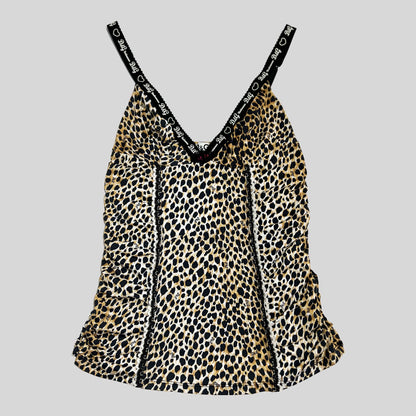 00's Dolce & Gabbana Leopard Print Cami Top with lace trim - M