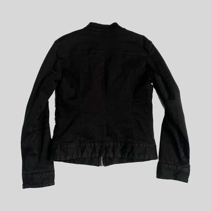 00's Diesel Canvas Moto Jacket with Insulation in Black - M