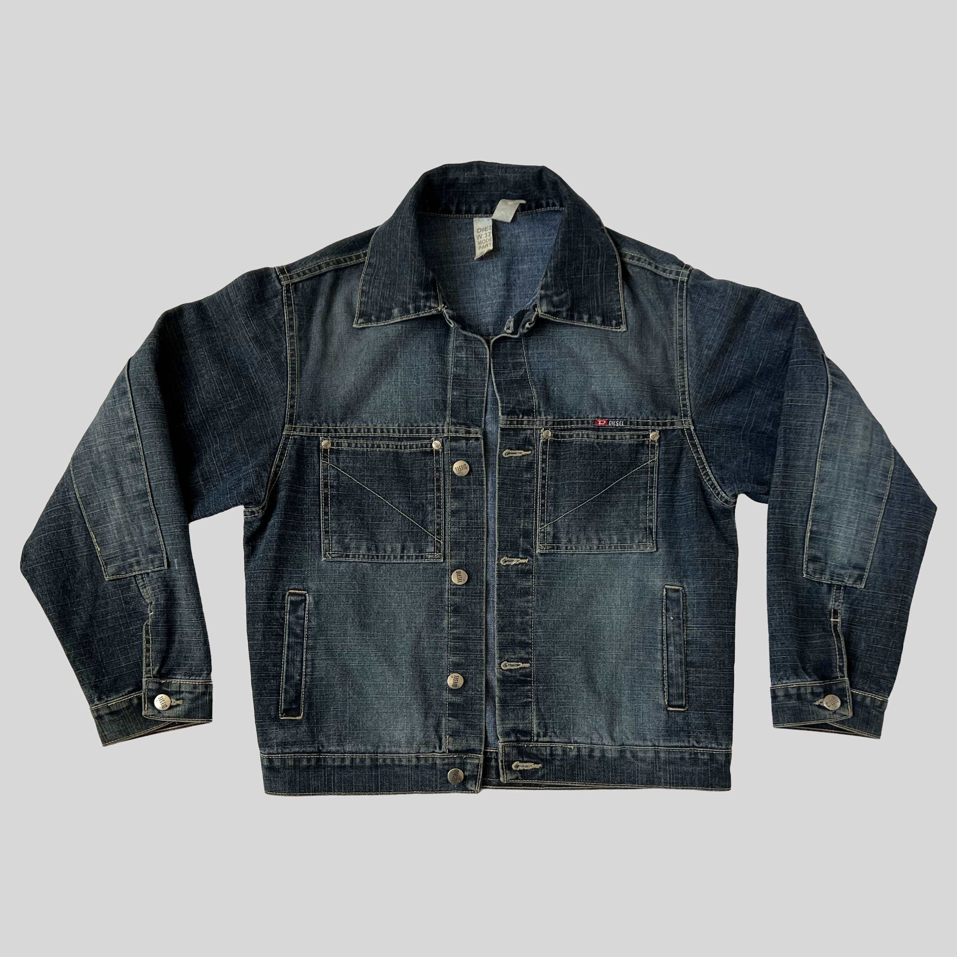 00's Diesel Diesel Denim Jacket in Faded Indigo Blue - M