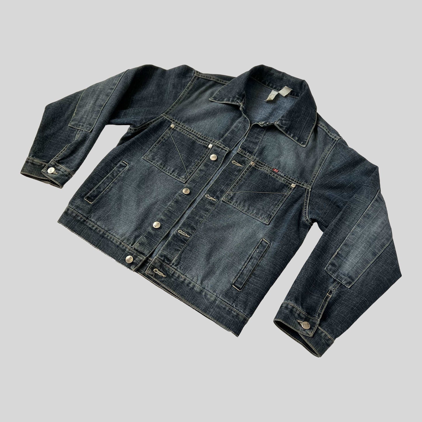 00's Diesel Diesel Denim Jacket in Faded Indigo Blue - M