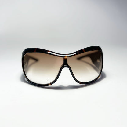 00's Dior Cannage 1 Mask Sunglasses in Tortoiseshell