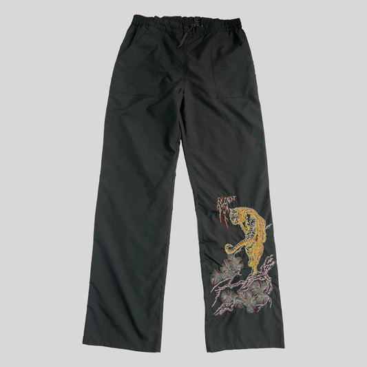 00's E-Play Tracksuit Trousers with Dragon Detail in Dark Grey - M