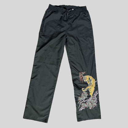 00's E-Play Tracksuit Trousers with Dragon Detail in Dark Grey - M