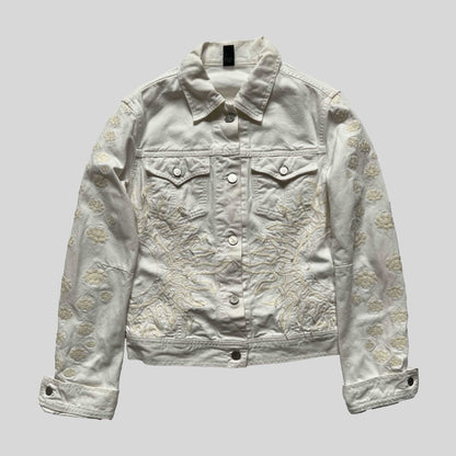 00's Eplay Denim Jacket with Embroidered Sun Detailing - XS