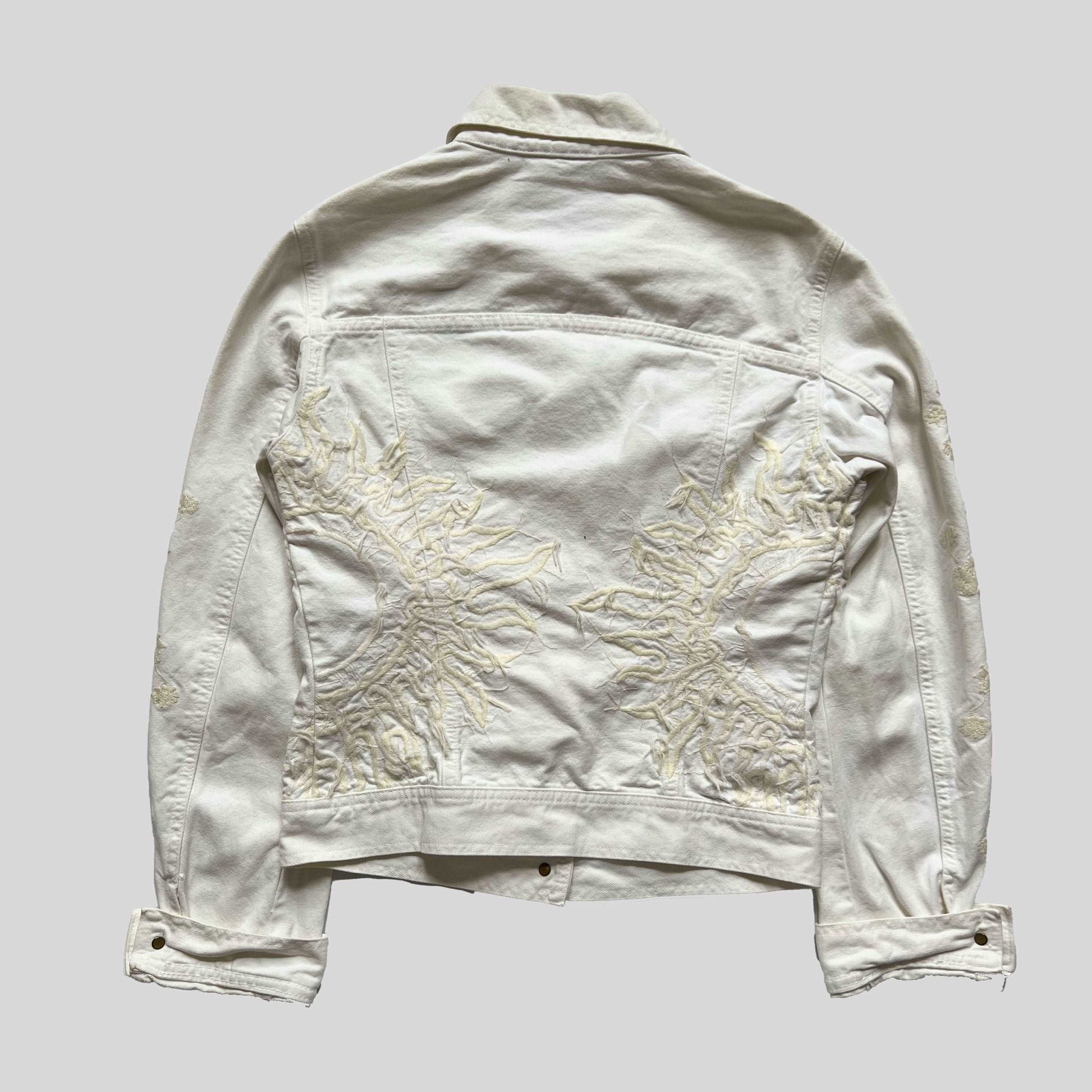 00's Eplay Denim Jacket with Embroidered Sun Detailing - XS