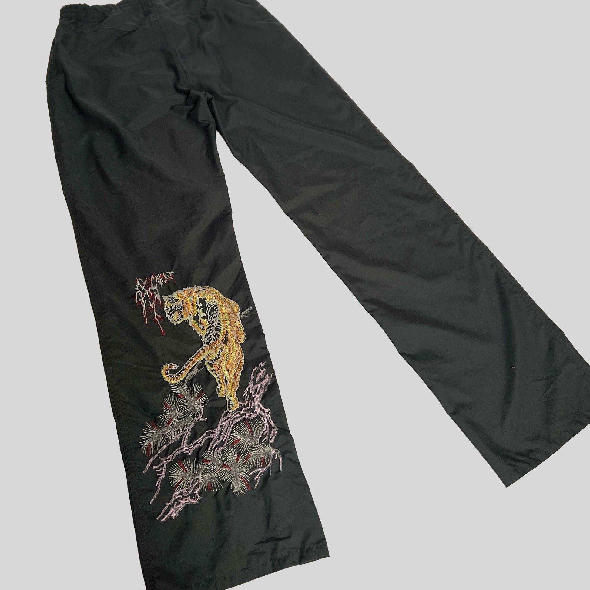 00's E-Play Tracksuit Trousers with Dragon Detail in Dark Grey - M