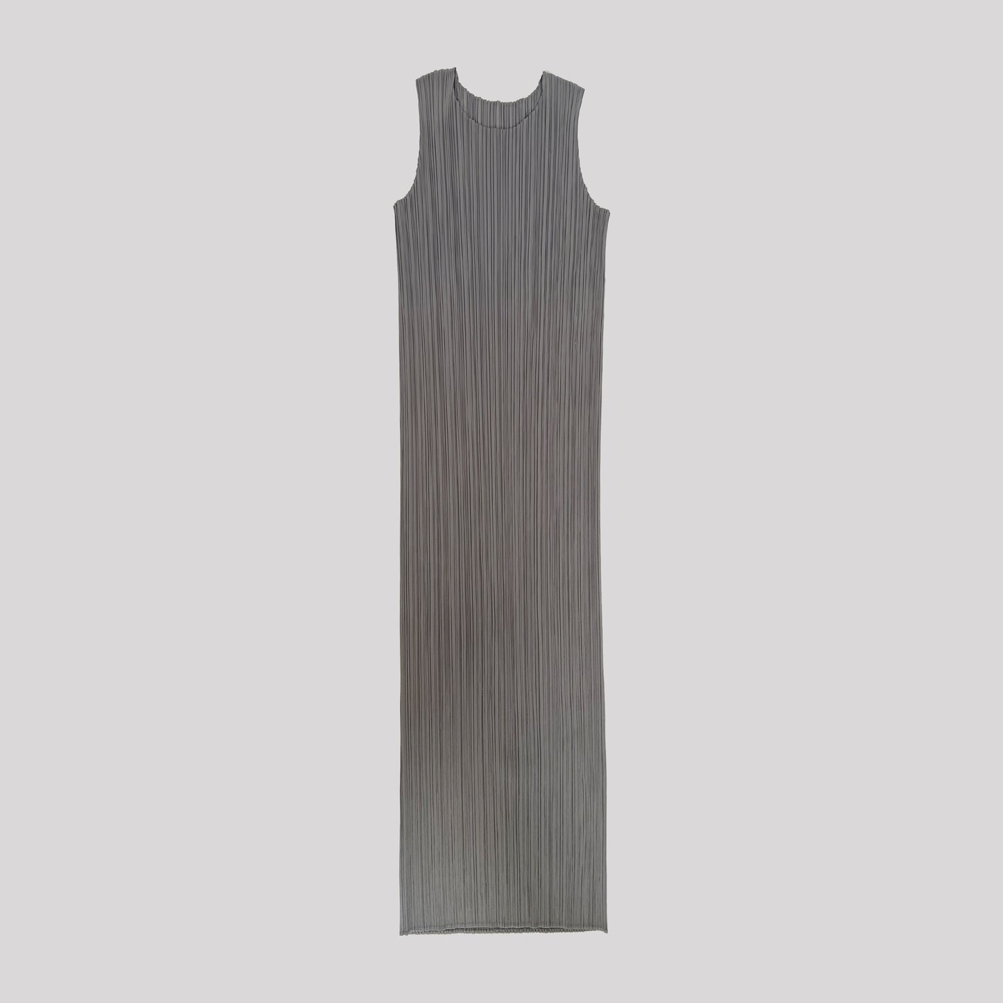 Issey Miyake Pleats Please Sleeveless Midi Dress in Grey - size 3