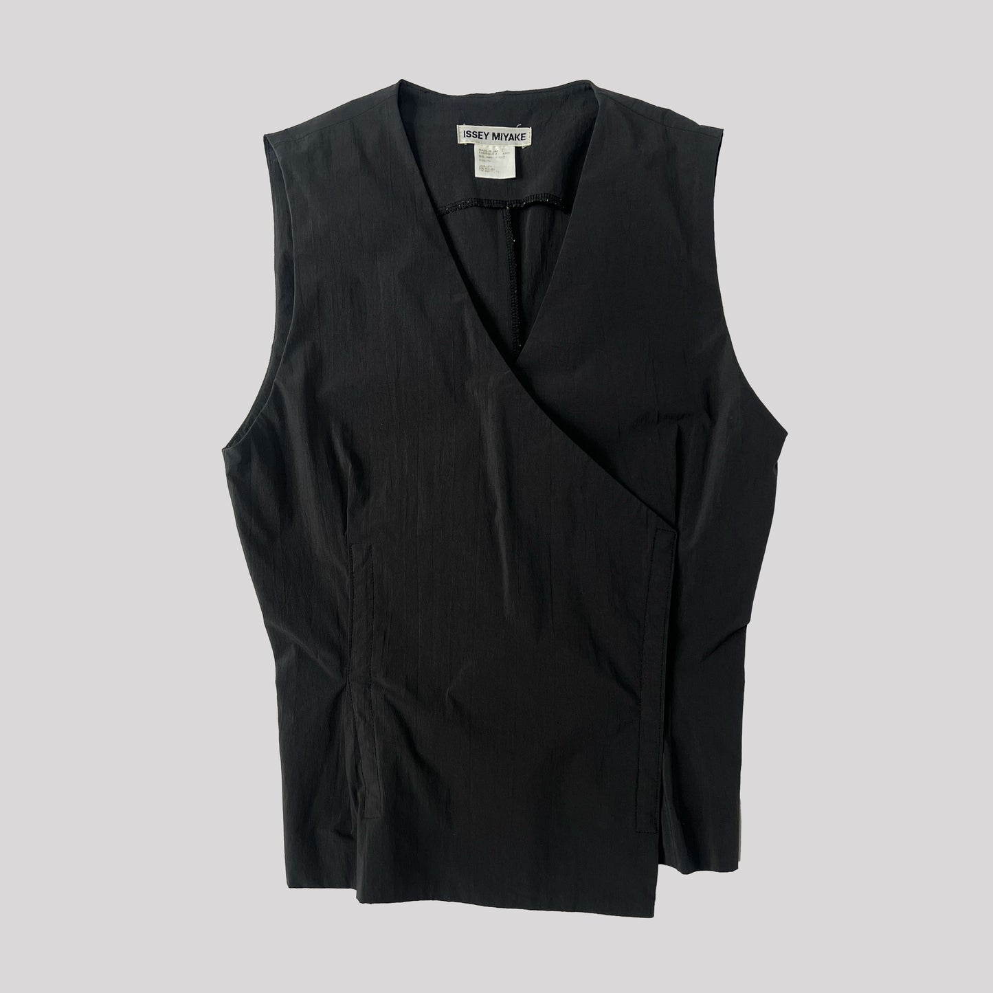 Vintage Issey Miyake Waistcoat with Popper Fastening in Charcoal - S