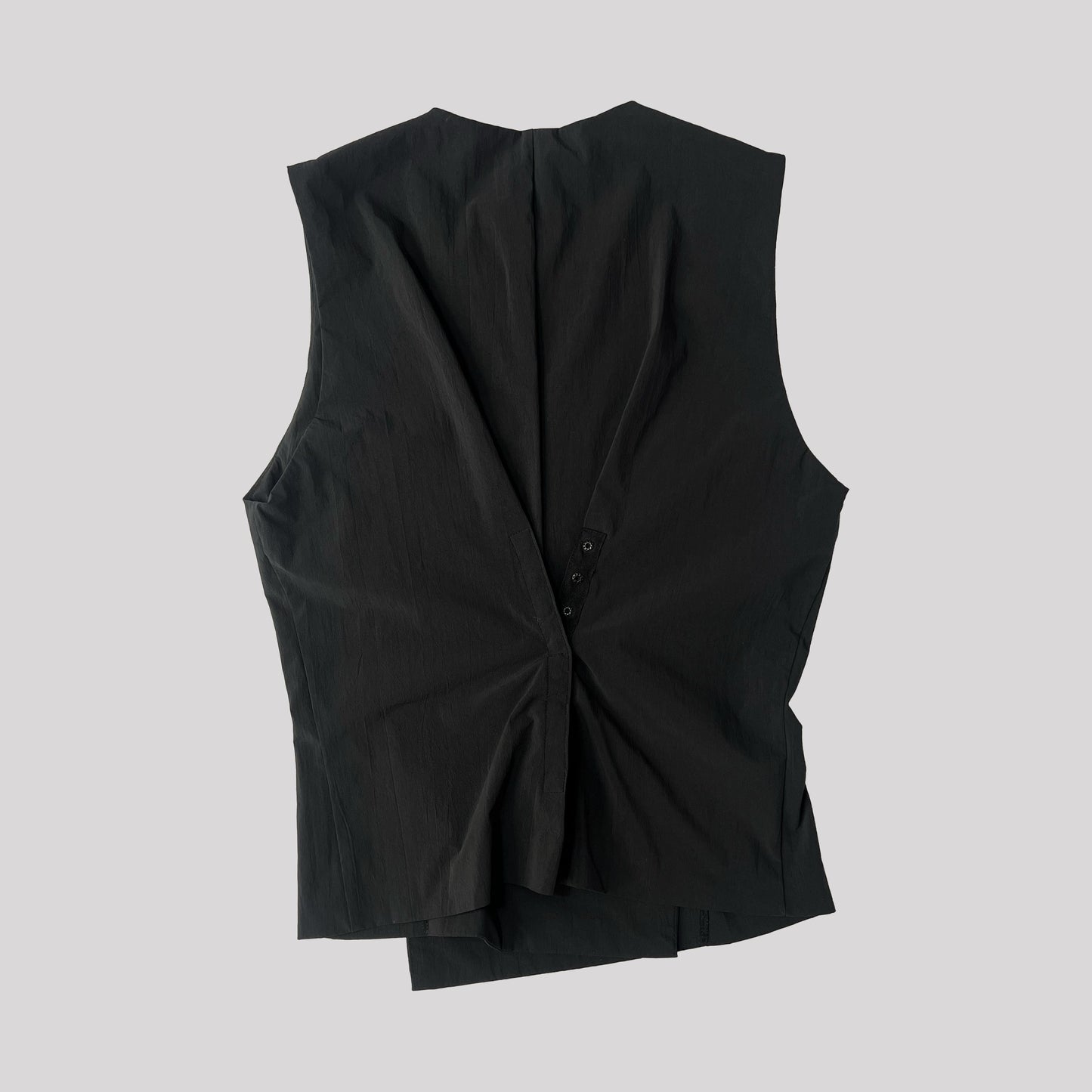 Vintage Issey Miyake Waistcoat with Popper Fastening in Charcoal - S