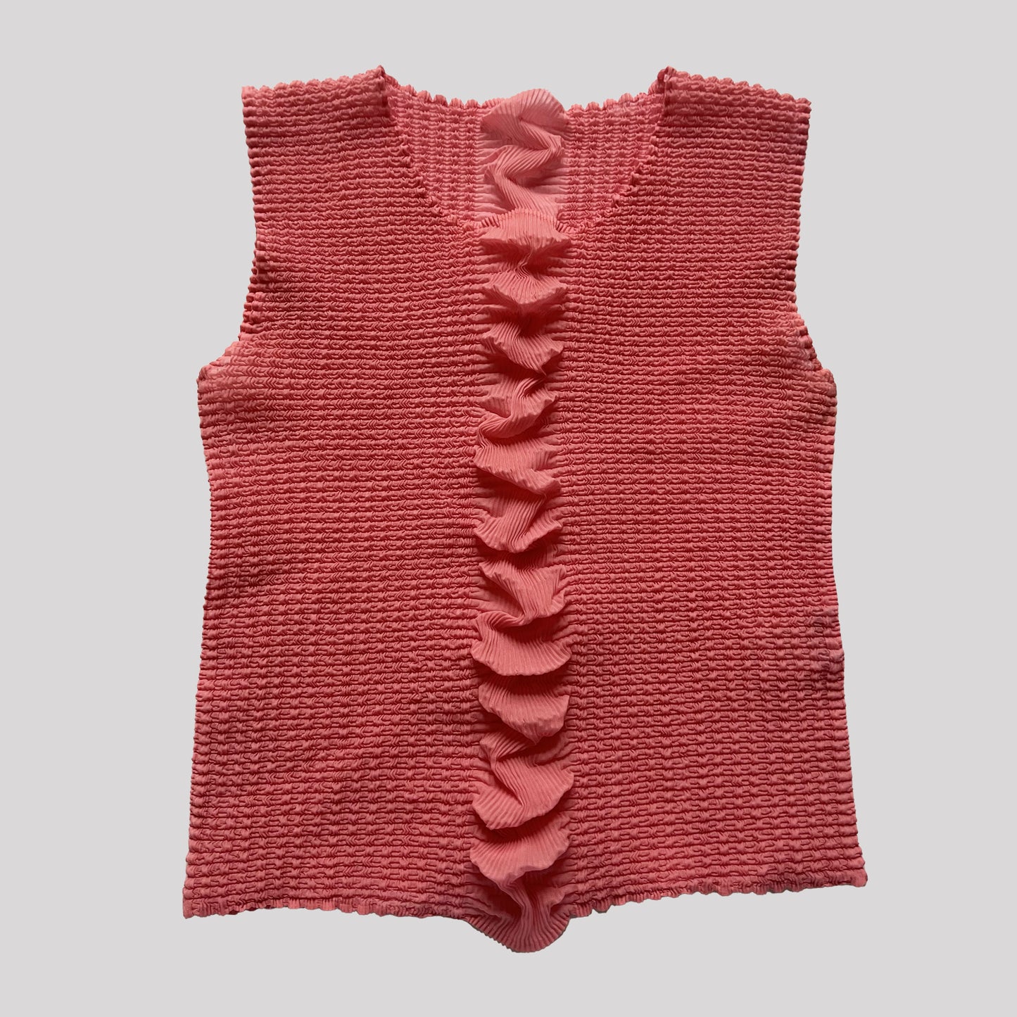 Vintage Issey Miyake Top with Ruffle Detail in Pink - Size 3