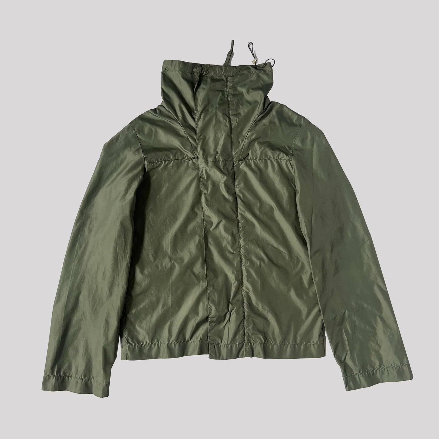 00's Diesel Nylon Jacket with Funnel Neck in Khaki - S