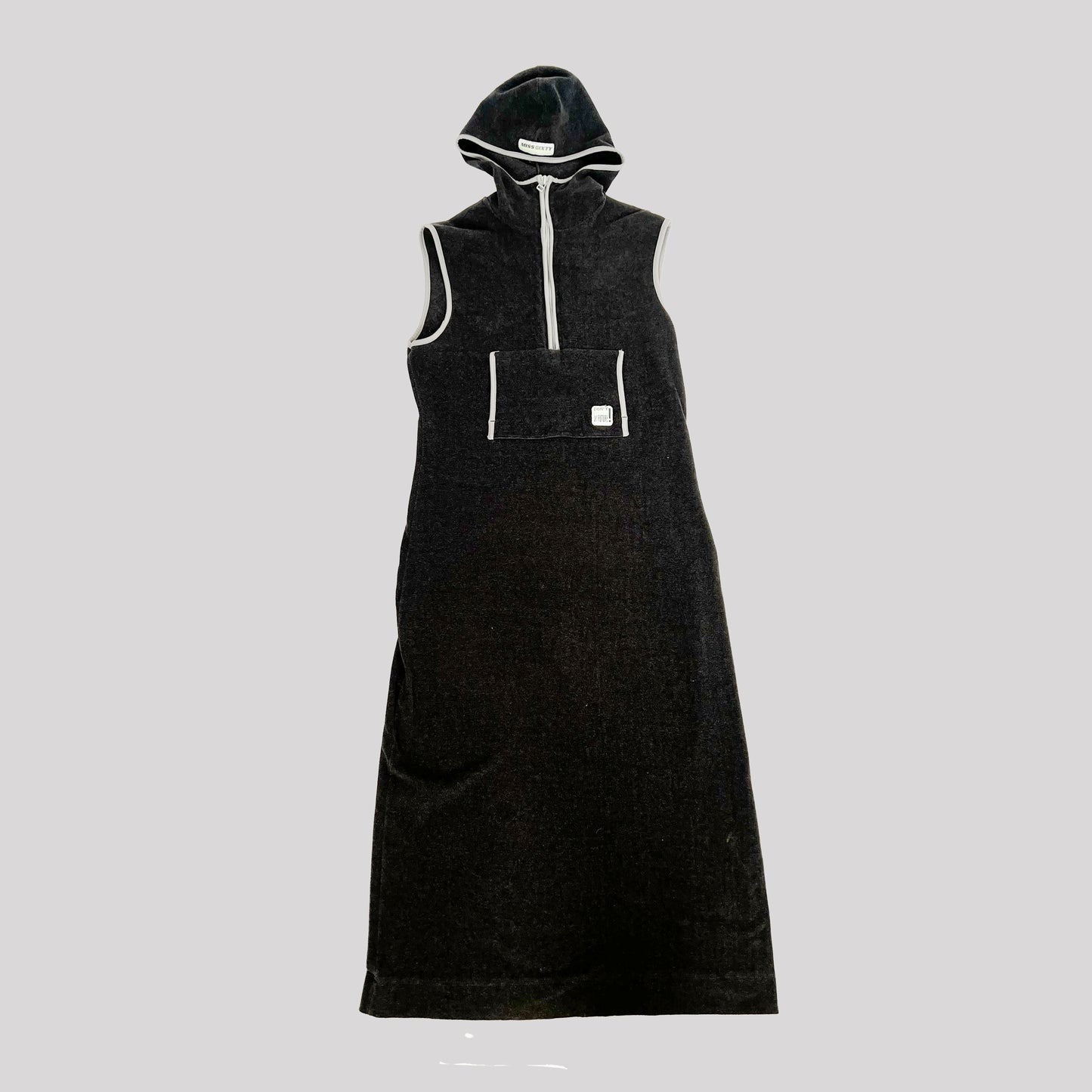 00's Miss Sixty Mid Length Hooded Dress in Grey Fleece - M