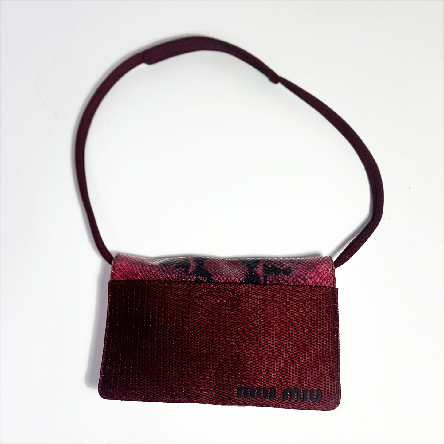 Vintage Miu Miu 1999 FW Cross Body Python Bag in Burgundy