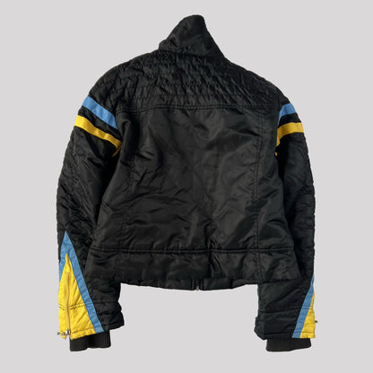 00's Miss Sixty Ski Bomber Jacket in Black, Blue and Yellow - M