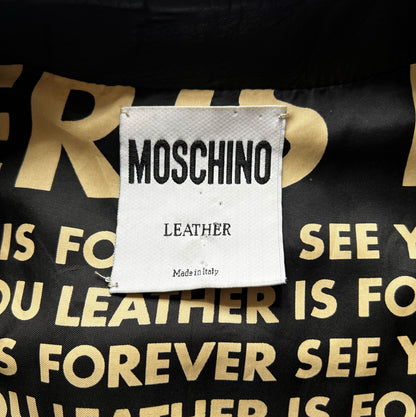 80's Moschino Leather Waistcoat with Perspex Lettering - S