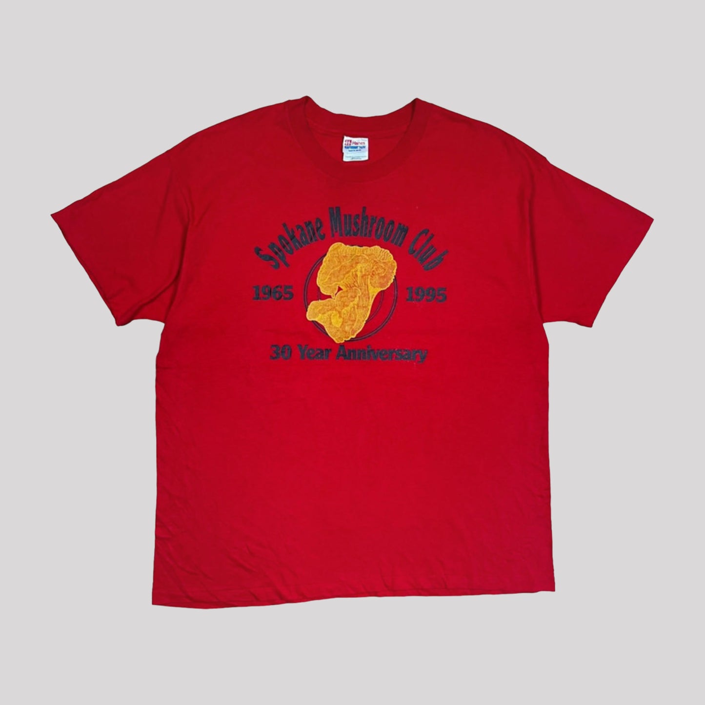 90's Hanes Mushroom Club Graphic Tee in Red - XL