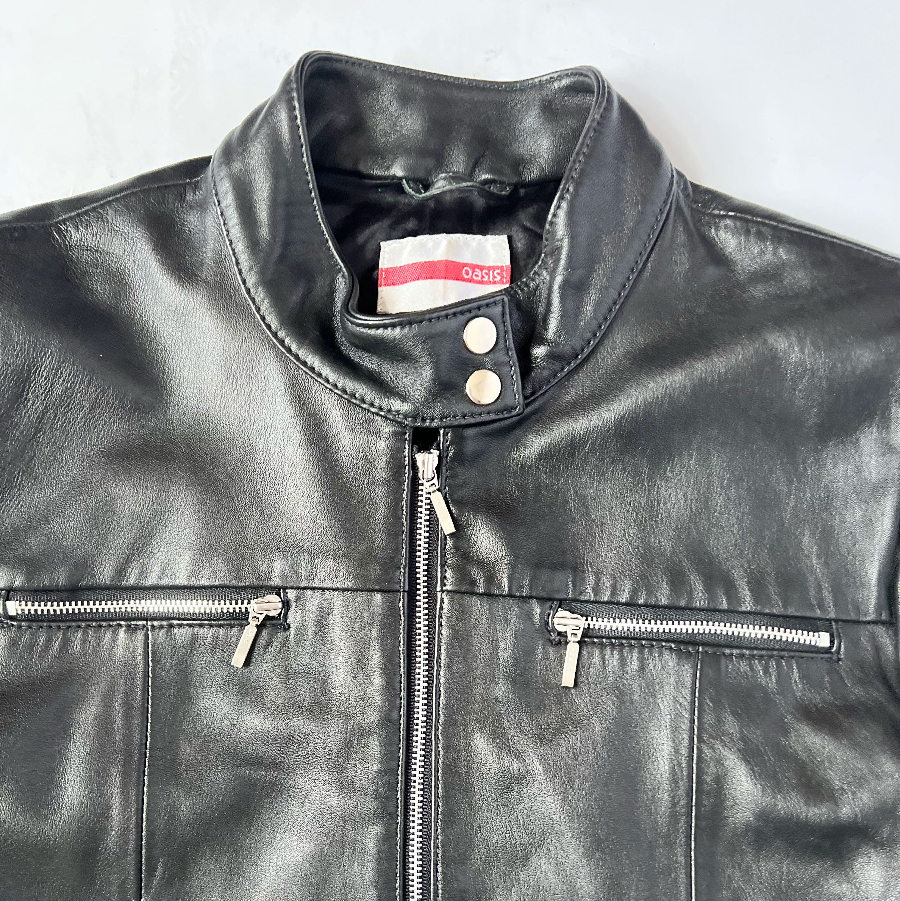 00 s Vintage Oasis Leather Biker Jacket Size 10 Confessions Of A Hoarder Vintage