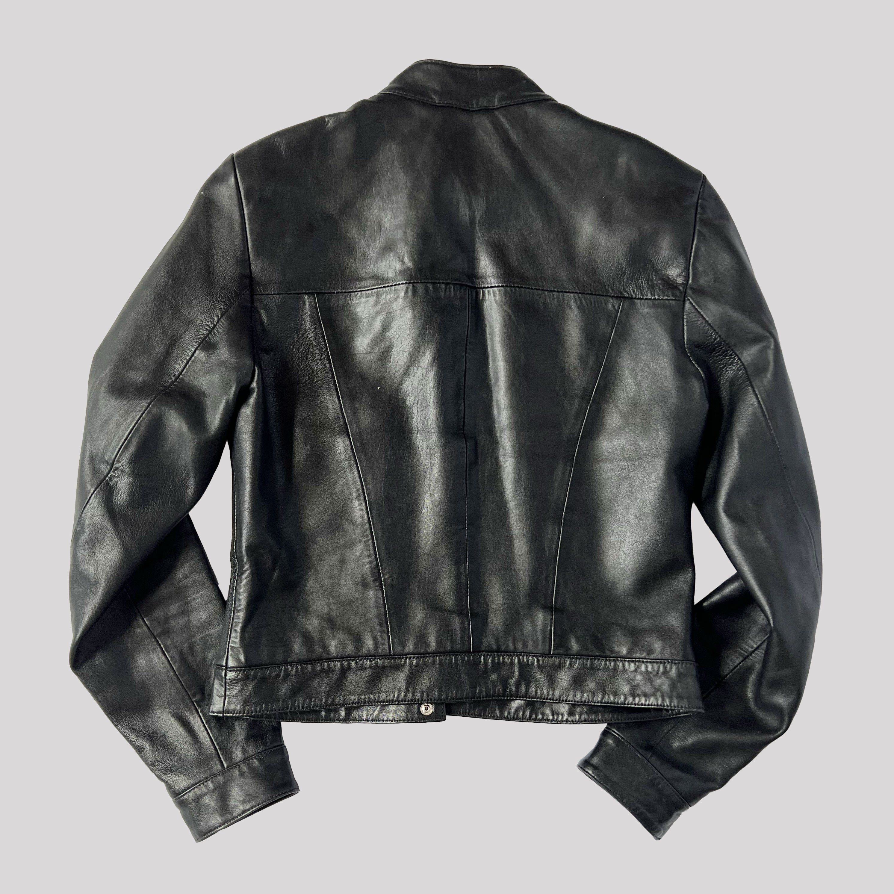 Oasis grey leather jacket best sale