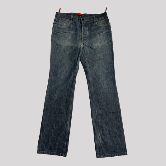 Vintage Prada Sport Straight Leg Jeans in Washed Blue Denim - w34"