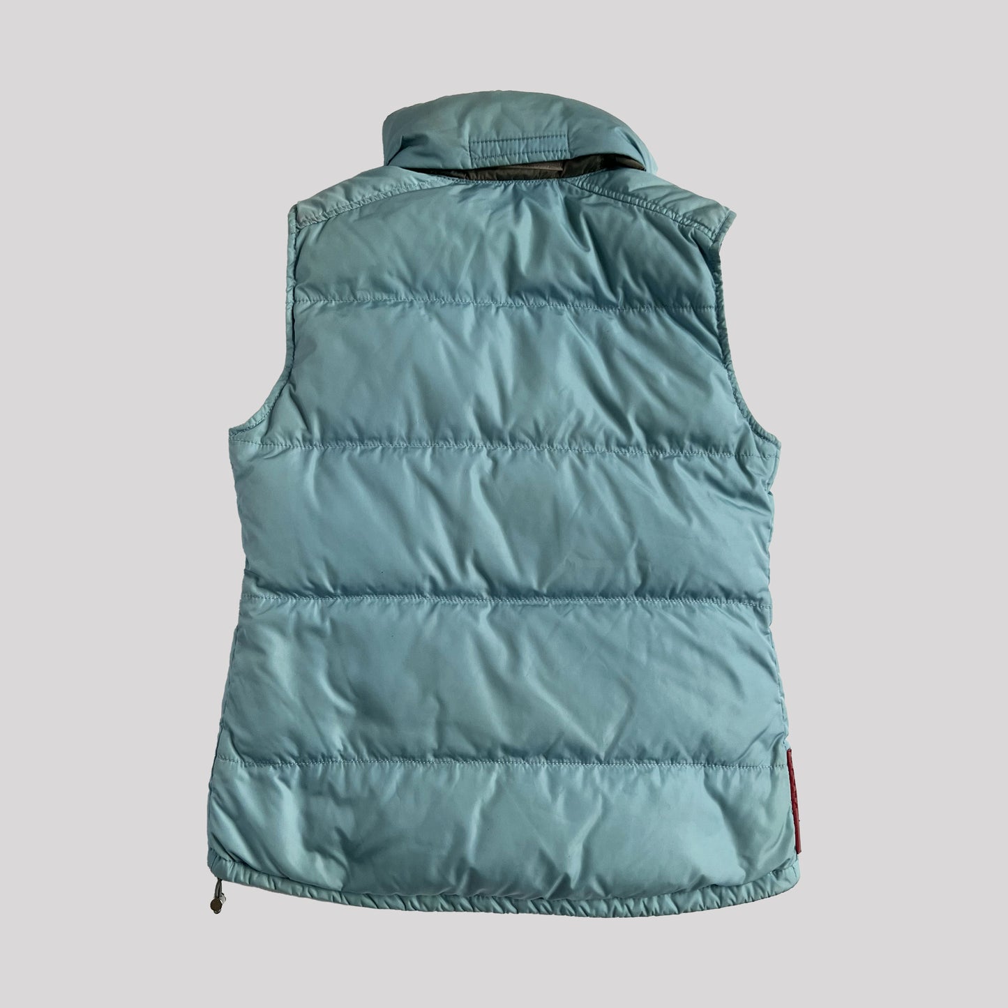 Vintage Prada Sport Nylon Down Gilet in Duck Egg Blue