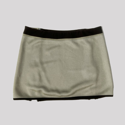 00's Prada Sport Double Zip Mesh Mini Skirt in Grey - W32"