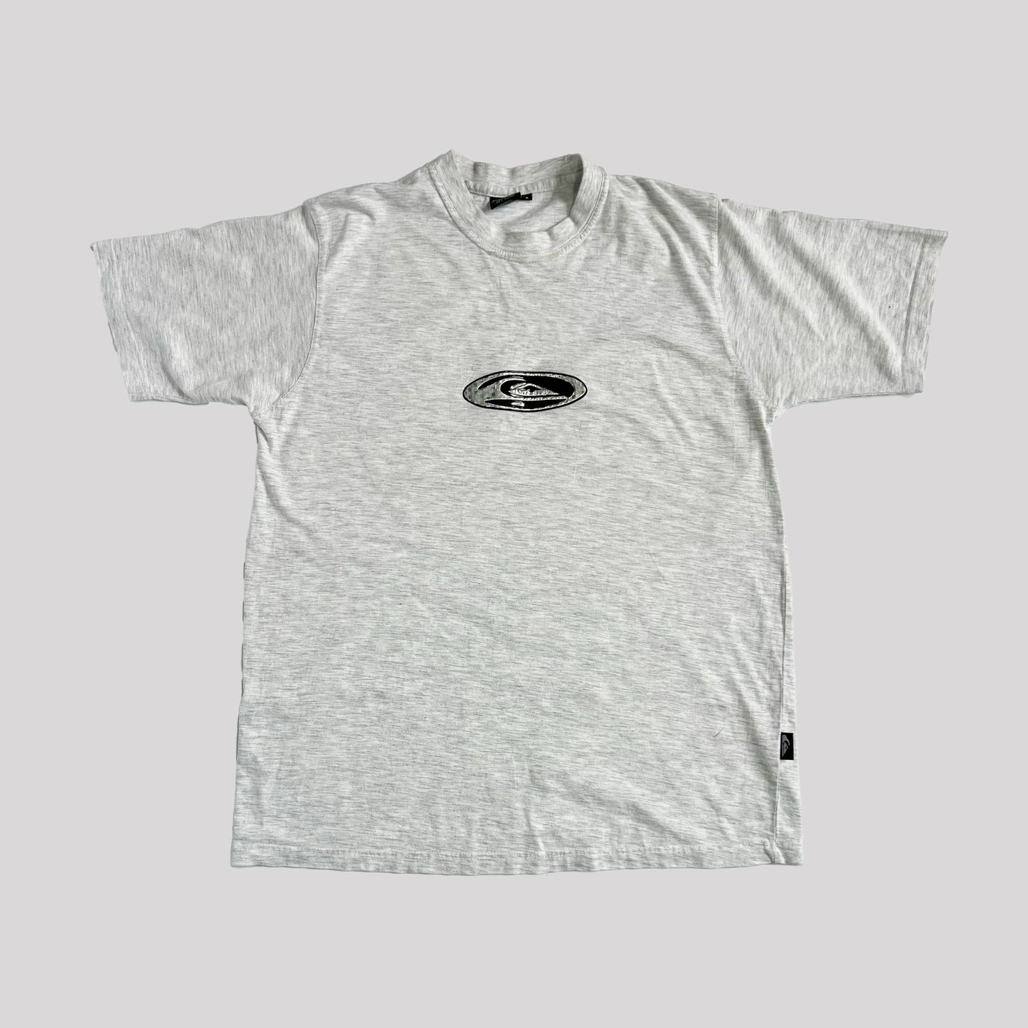 00's Quicksilver T-shirt with Holographic Logo in Marl Grey